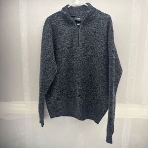 Stillwater Supply Co Sweater Mens XL Charcoal 1/4 Zip Pullover Plaid Lined EUC